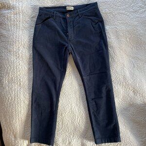 Taylor Stitch The Camp Pant 33 Navy Moleskin Brushed Cotton 27" Inseam Blue